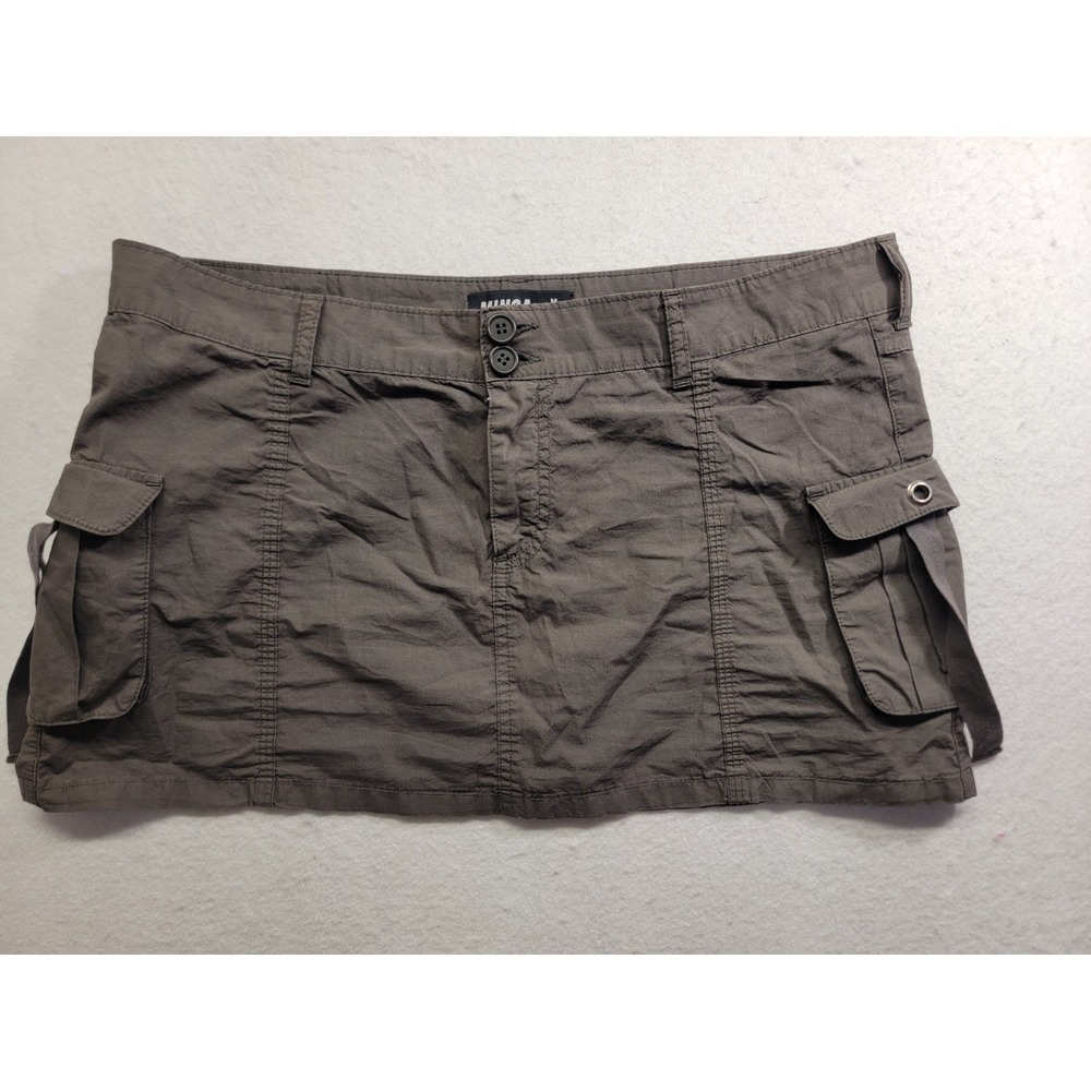 Minga London Cargo Mini Skirt Dark Grey Y2K Streetwear Utility Micro Skirt Med